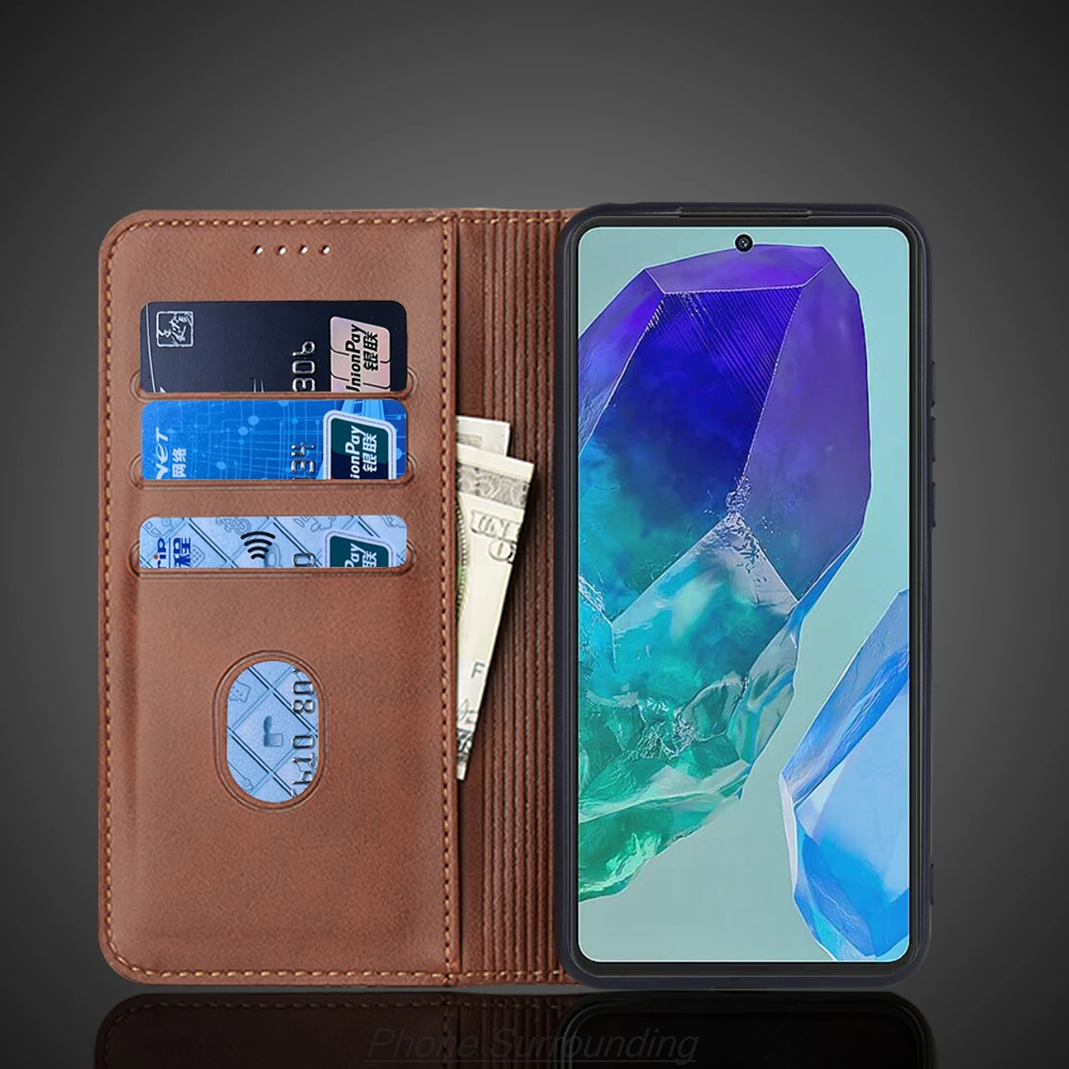 Кожаный чехол для Samsung Galaxy M35 5G M356B/DS флип-чехол с держателем карт кобура магнитный