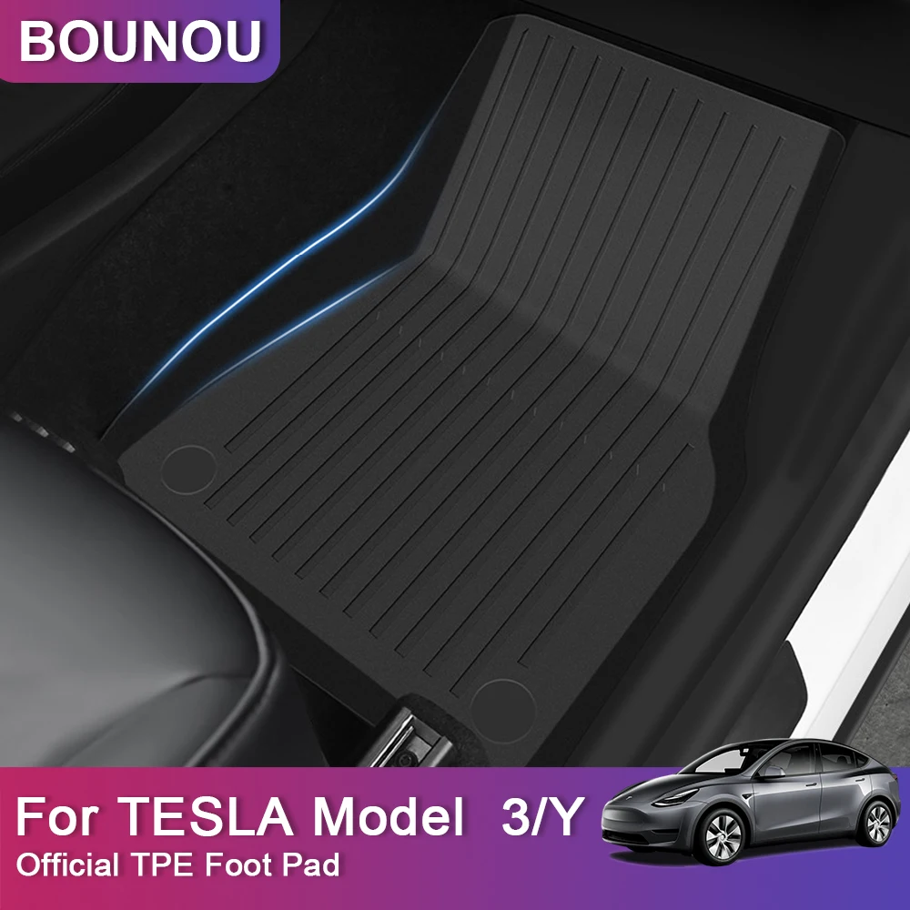 

Bounou High Quality Waterproof Dustproof Foot Pad Mat For Tesla Model 3 Model Y Fully Surrounded Custom Floor Liner