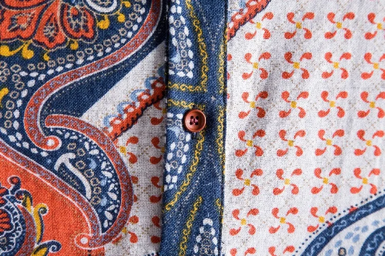 Костюм мужской из рубашки и шортов с принтом пейсли хипстерский комплект 2