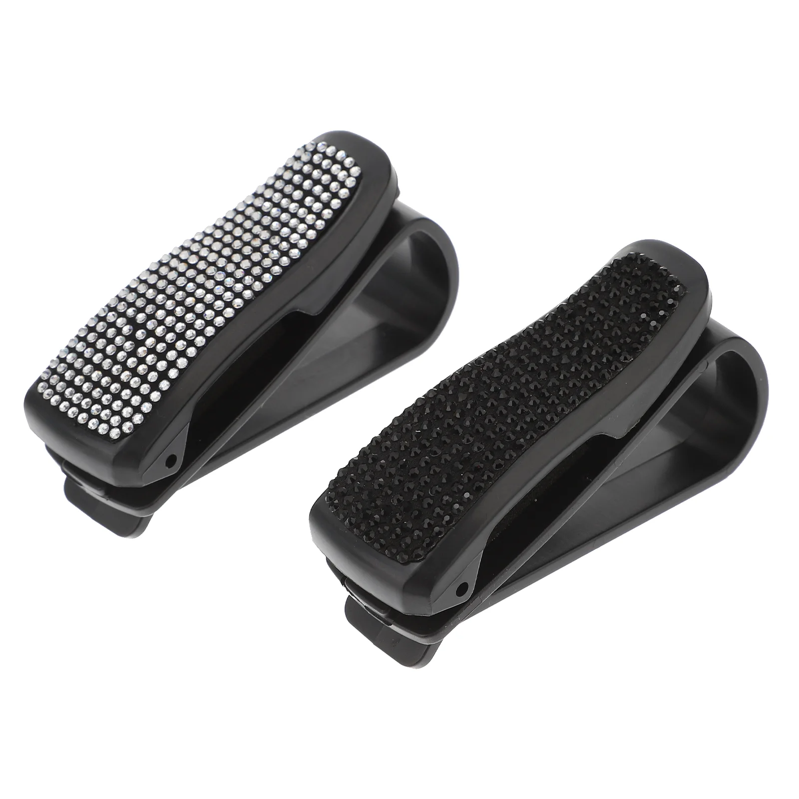 

2pcs Crystal Sunglasses Holder Auto Eyeglasses Organizer Visor Car Sunglasses Holder Car Bling Sunglasses Holder