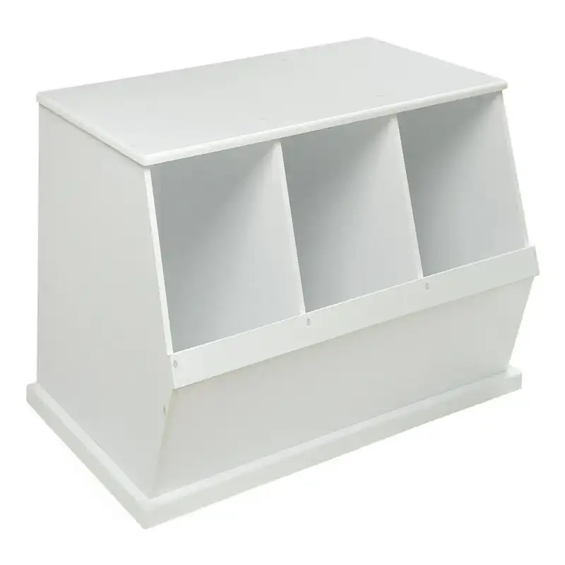 

Three Bin Stackable Storage Cubby - White