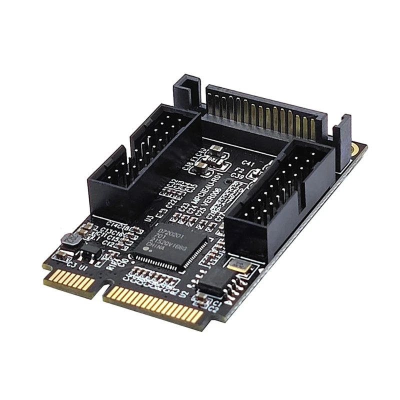 

Double 19-Pin Front Panel Extension Card for Mini PCIe Slot 4Pin/ Power LX9A