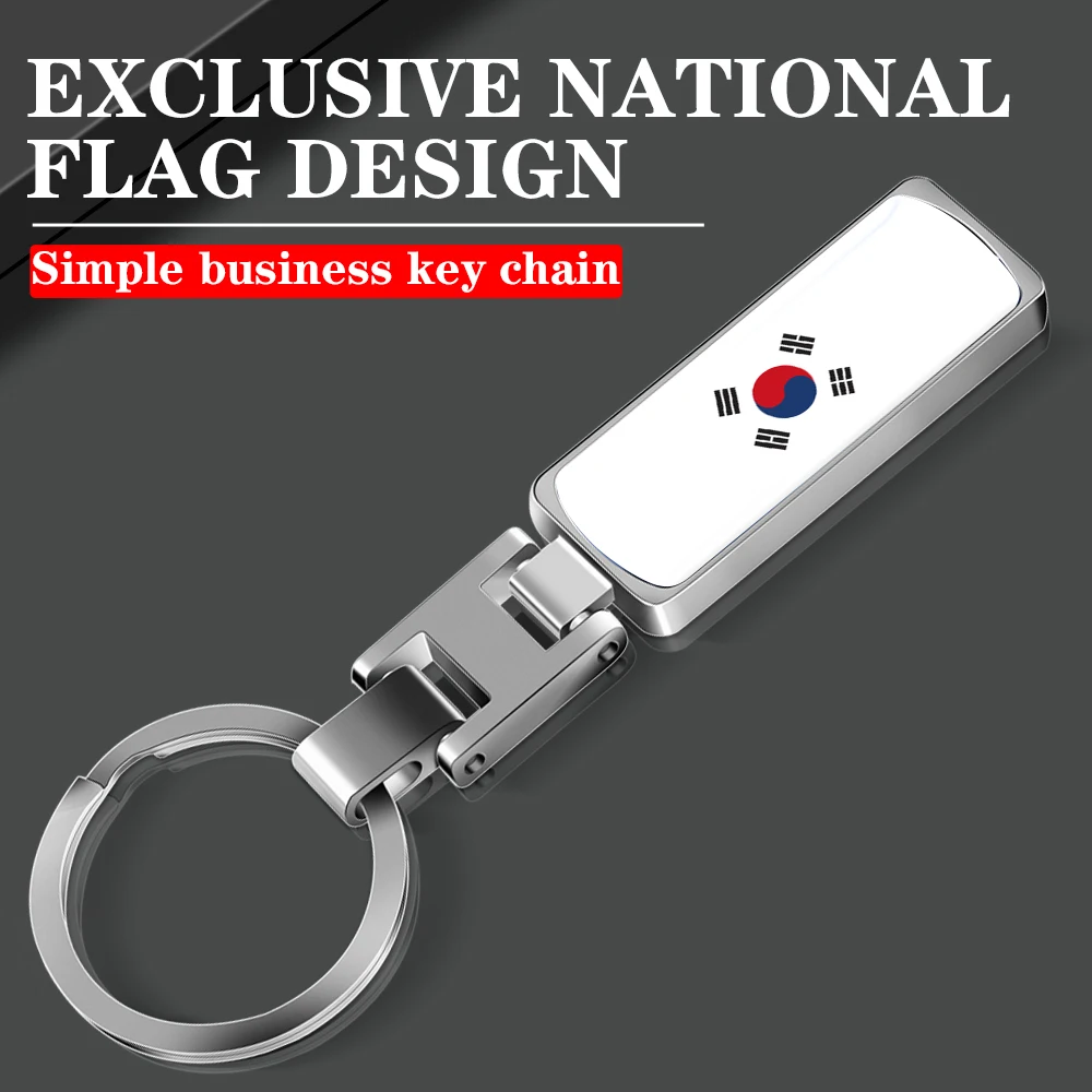 

3D Metal Epoxy Car Keychain Key Fobs South Korea Flags Emblem Badge Auto Keyrings Key Chain Automobile Modification Accessories