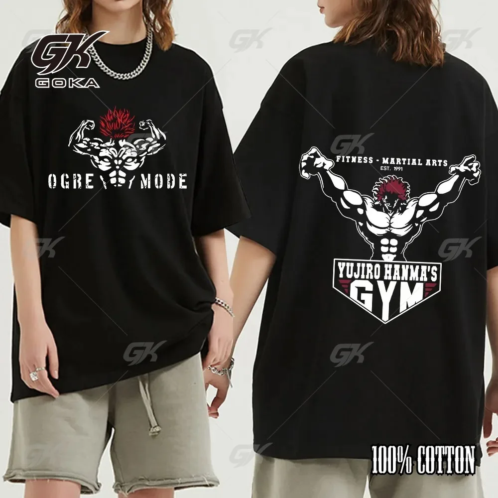 Летние мужские футболки с принтом японского аниме Baki Hanma The Grappler повседневная