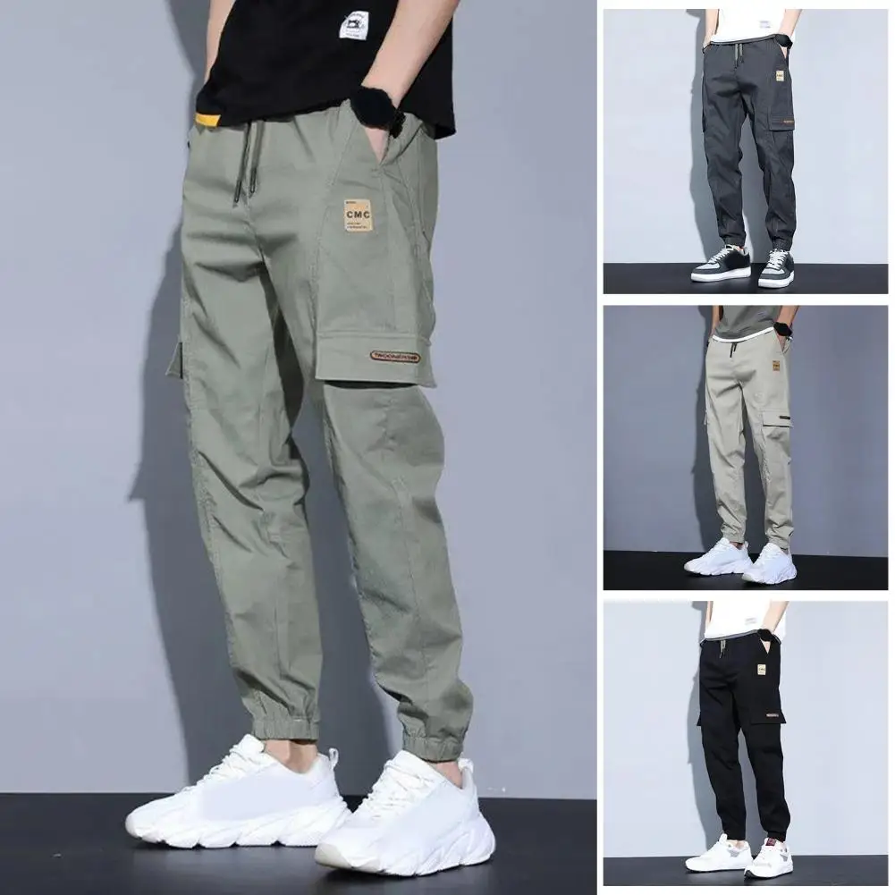 

Fashion Tie Leg Harem Pants Minimalist Washable Men Casual Pants Wear-resistant Autumn Men Pants for Run Overalls