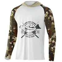 green long sleeve hooded fishing shirts fishing life high performance fishing jersey with hood camouflage sun protection