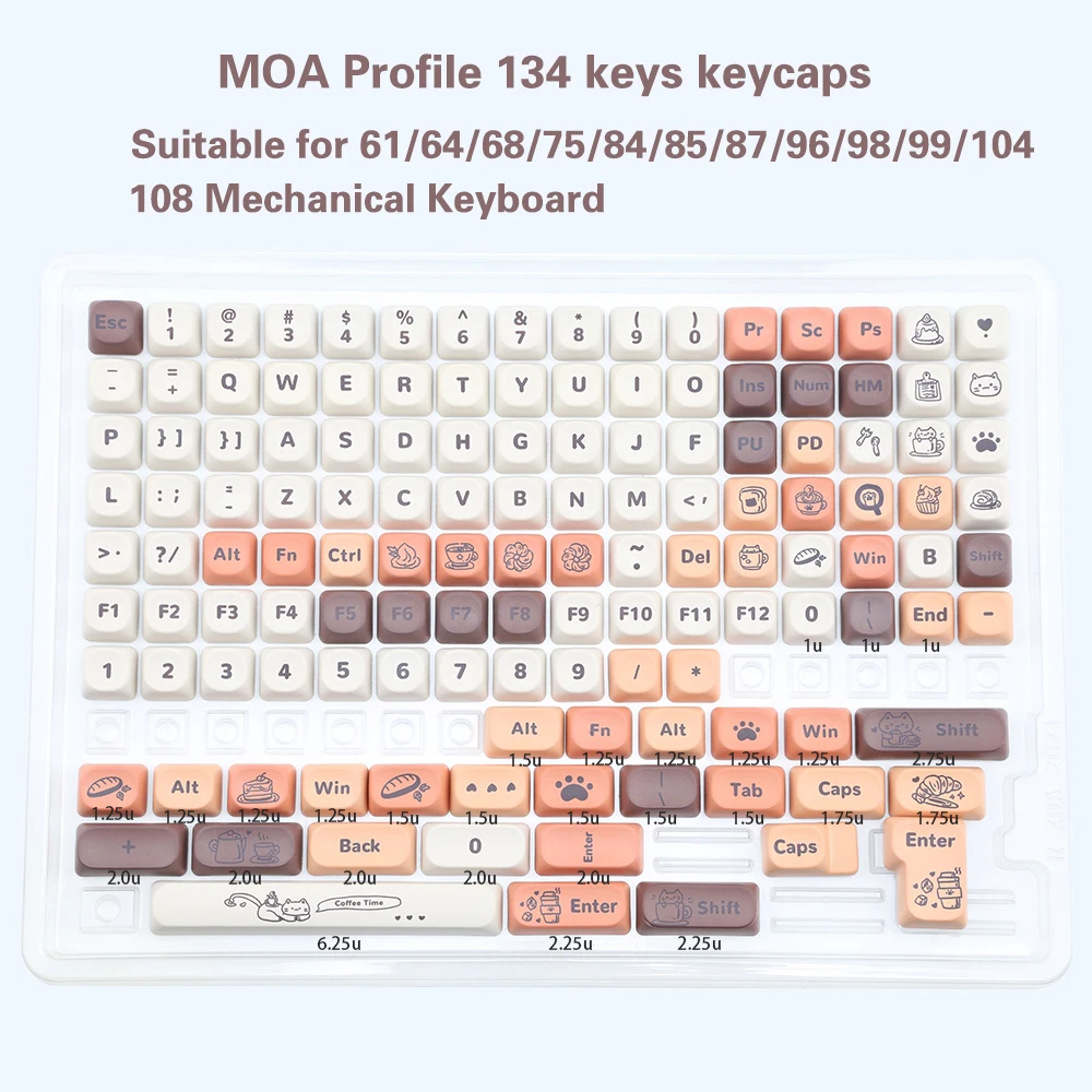 NEW134 клавиши милые колпачки для клавиш из ПБТ MOA на заказ переключателей Cherry Gateron MX