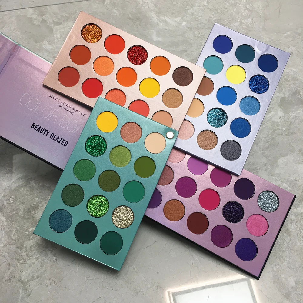 

Beauty Glazed Makeup Eyeshadow Pallete Color Board Eye shadow Palette Pigment Glitter Shimmer Make up