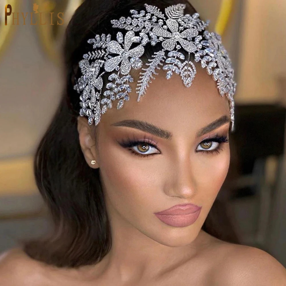 

A468 Bridal Hairbands Wedding Crown Headband for Bride Hair Jewelry Alloy Flower Wedding Hair Accessories Party Headwear
