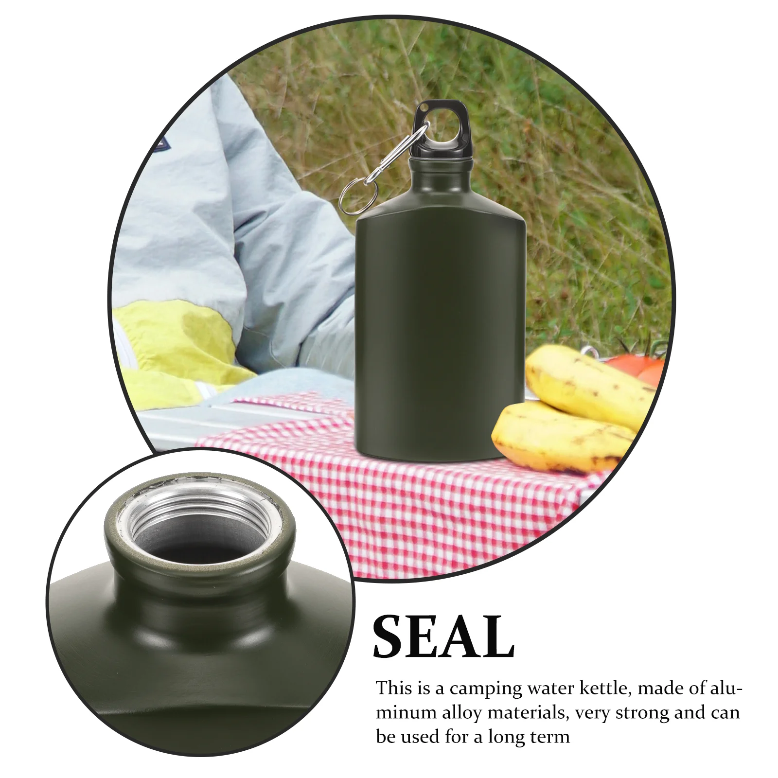 Алюминиевый плоский чайник для пешего туризма кемпинга путешествий уличных