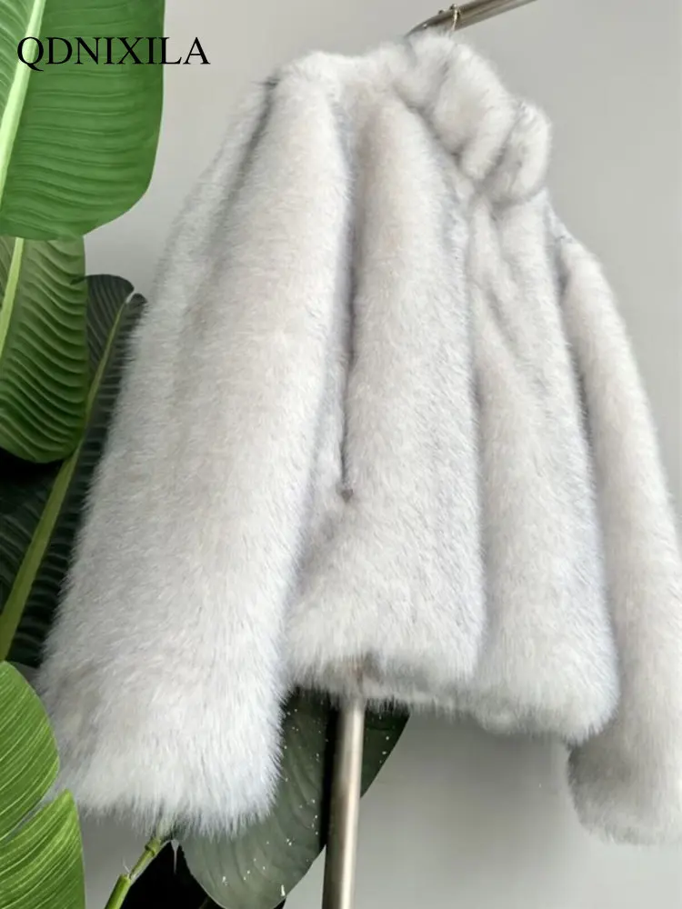 Winter Coat for Women 2022 Fox Fur Coat Women Short Thickened Wool Coat Environmental Protection Jacket Women Faux Fur Coat