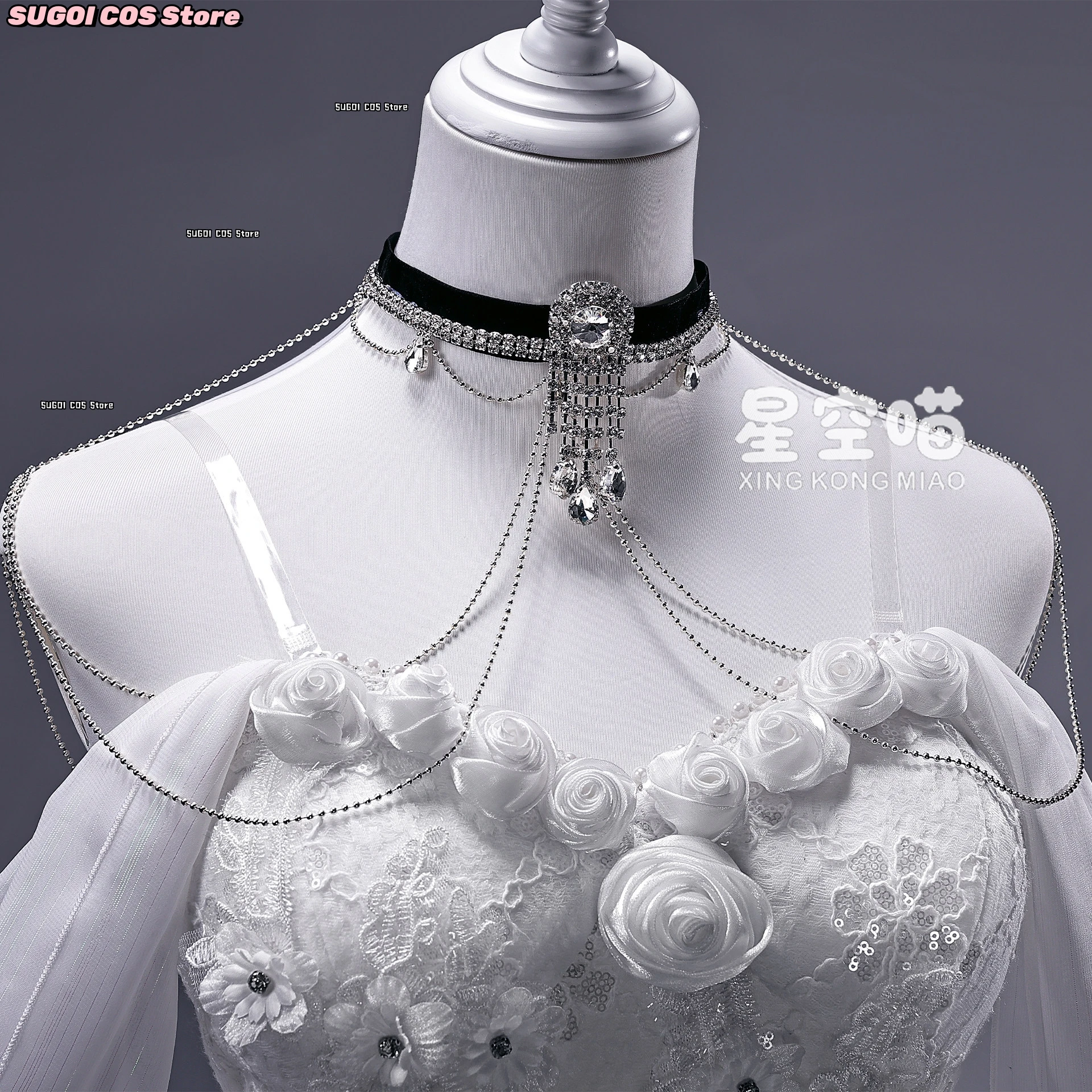 Костюм CR cos%Wuwa Wuthering Waves ShoreKeeper: Новое нарядное платье для концерта, бальное платье, новая коллекция 2026 года, вечернее платье на Хэллоуин, парик (art.: 3920db651dabe) - 3920db651dabe