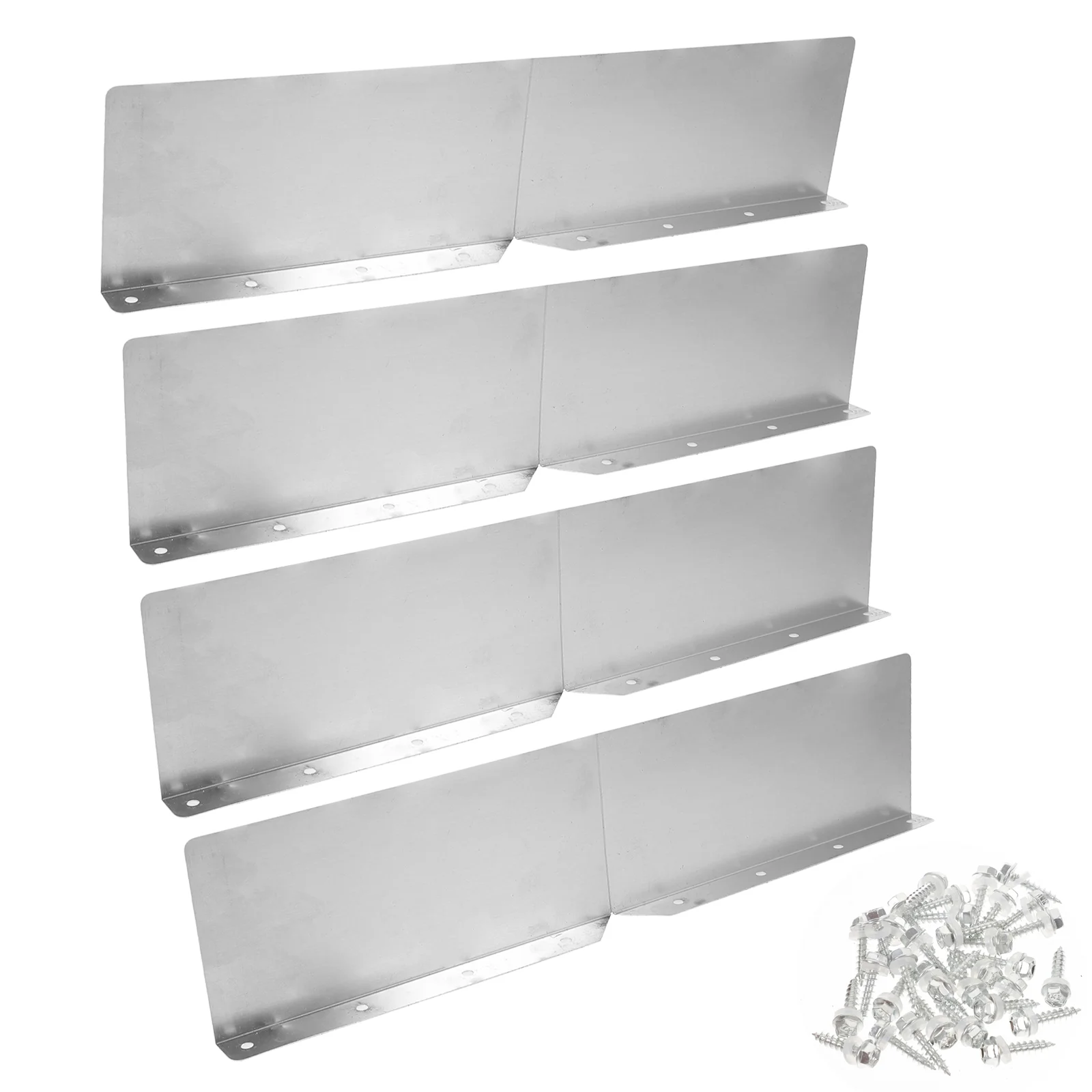 

4 Pcs Rain Gutter Diverter Parts Shunt Guards Aluminum Roof Drain Splash Shingles House