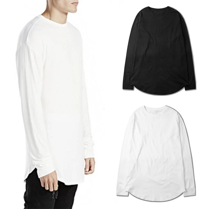 

Футболка мужская с изогнутым подолом, уличная одежда в стиле хип-хоп, топ в стиле оверсайз, одежда с оборками, Однотонная рубашка