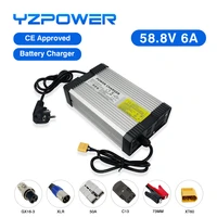 yzpower 58 8v 6a lithium battery charger for 14s 48v 51 8v lipo bicycle two three wheelchair