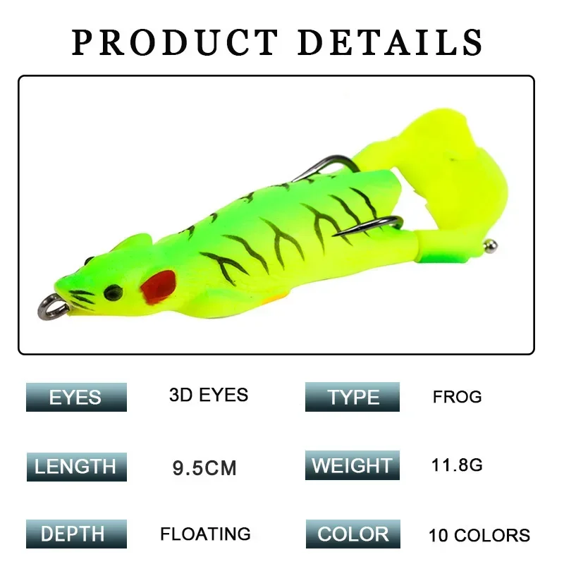 Фото EASYFISH 1 шт. 9,2 см 12,5 г искусственная бионическая приманка для крысы и рыбы, черная рыба, специальная поверхность, трактор, дорожная приманка, пропеллер №2