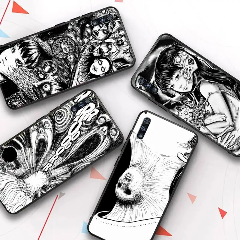 

Junji Ito Tees Horror Cartoon Phone Case for Samsung S20 lite S21 S10 S9 plus for Redmi Note8 9pro for Huawei Y6 cover