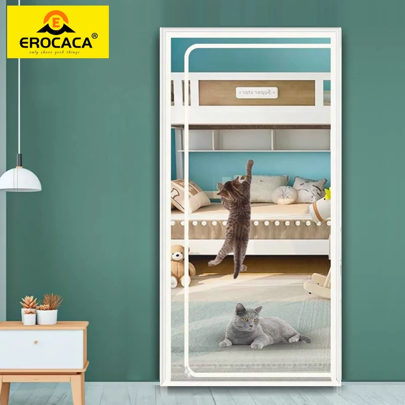 

EROCACA Reinforced Heavy Duty Pets Proof Screen Door with Bilateral Zipper Prevent Dogs Cats Running Out from Home Bedroom