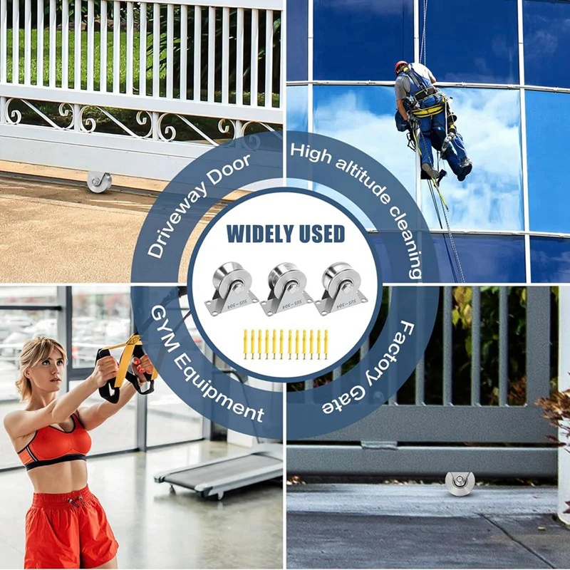 U-образный шкив блоки из нержавеющей стали 2 шт. супер бесшумный вращающийся с