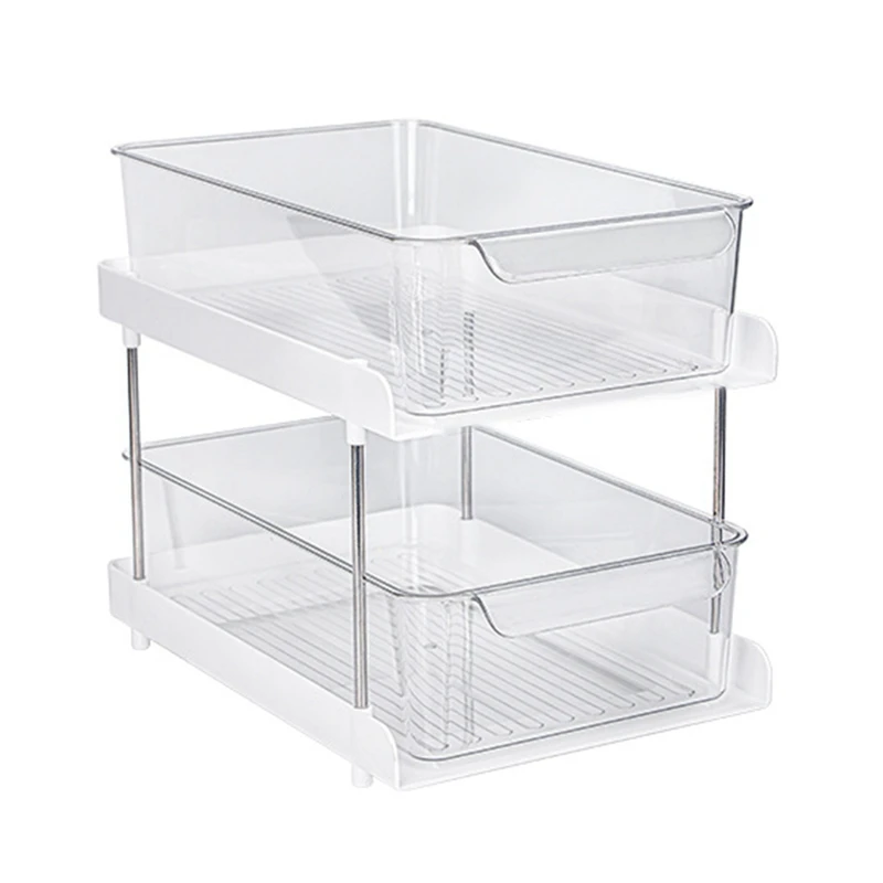 

Kitchen Supplies Drawer Style Storage Rack Spices Bottle Stand Double-Layer Storage Rack Cosmetic Storage Box