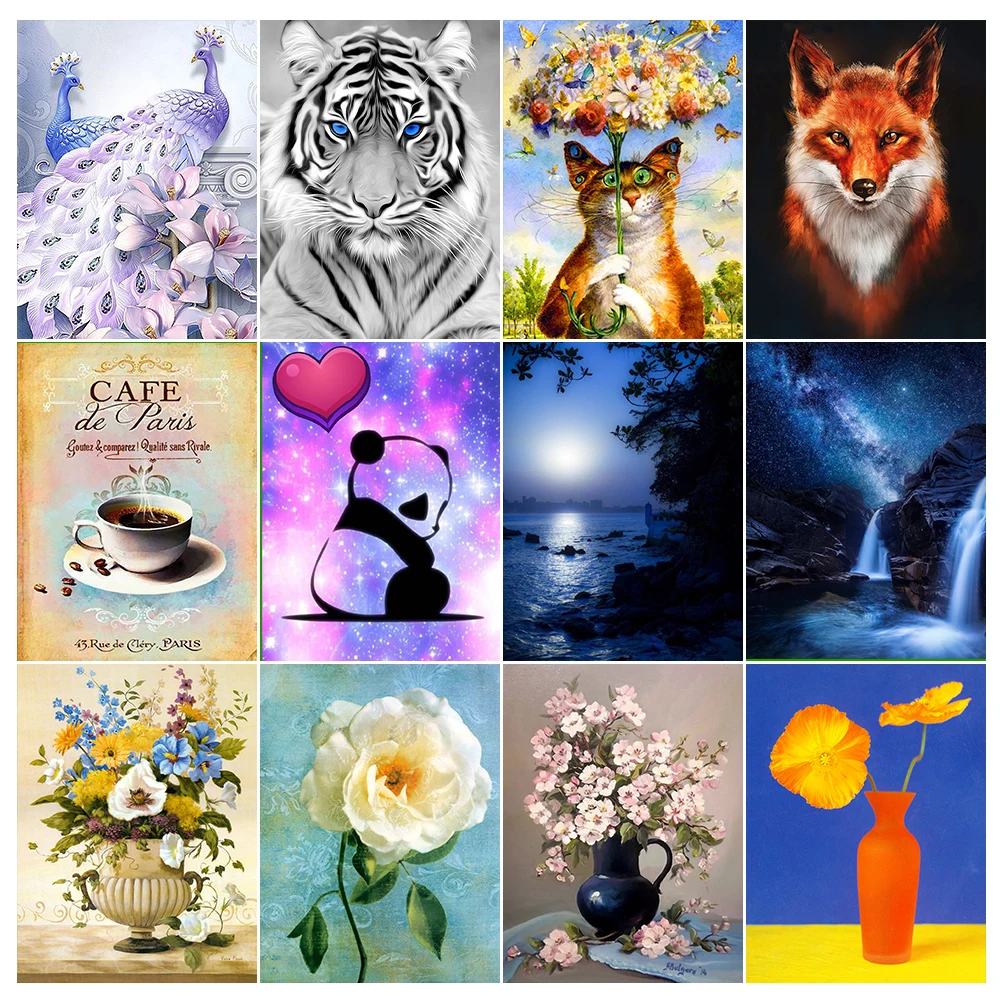 

YOUQU DIY5d Diamond Painting Multi-style Landscape Animals and Plants Full of Diamond Embroidery Mosaic Pictures Home Decoration