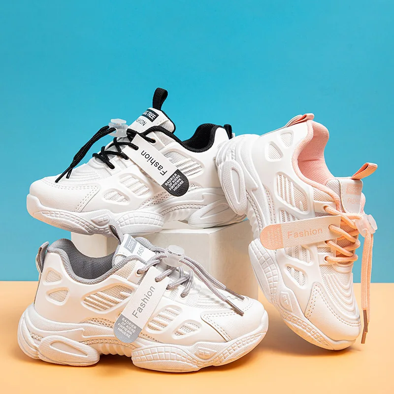 

Children's Dad Shoes Students' Breathable Sports Shoes Mesh Single Shoes Boys and Girls' Solid Soft-sole Running Shoes Sneakers
