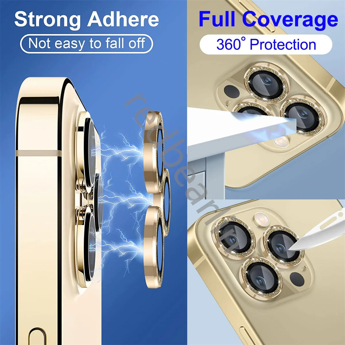 20pcs Bling Diamond Camera Lens Protector For iphone 11 12 13 mini 14Pro 14Pro max Lens Cover Protective Decorations Sticker