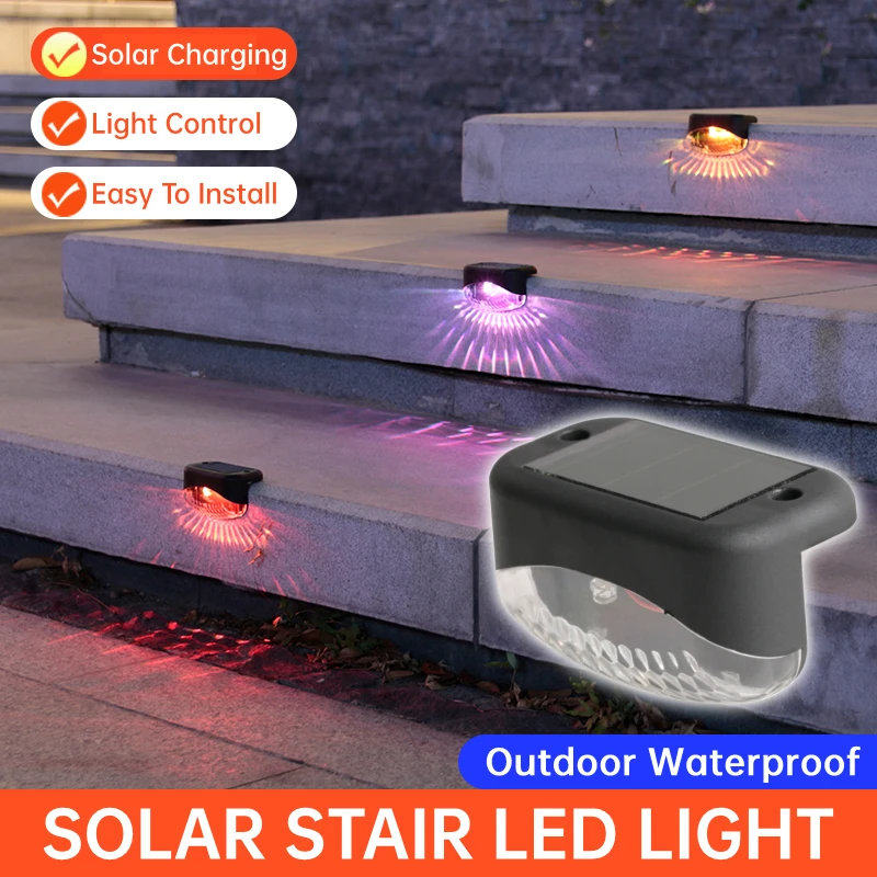 

LED Solar Stair Lamp IP65 Waterproof Outdoor Garden Pathway Yard Patio Stairs Steps Fence Lamps Outdoor Solar Night Light
