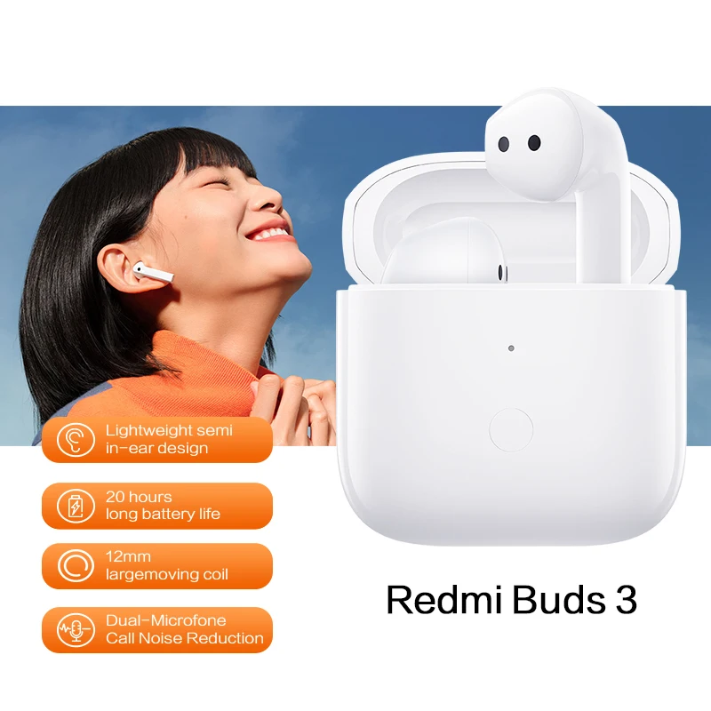 

Беспроводные наушники-вкладыши Redmi Buds 3, TWS, с двойным микрофоном