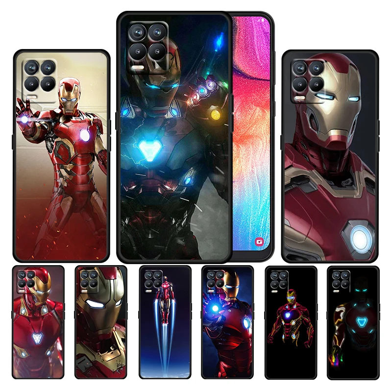 

Iorn Man Marvel For OPPO Realme GT Neo Master Edition 9 8 7 Pro C21S Narzo 30 Soft Silicone Black Phone Case Cover Fundas Coque