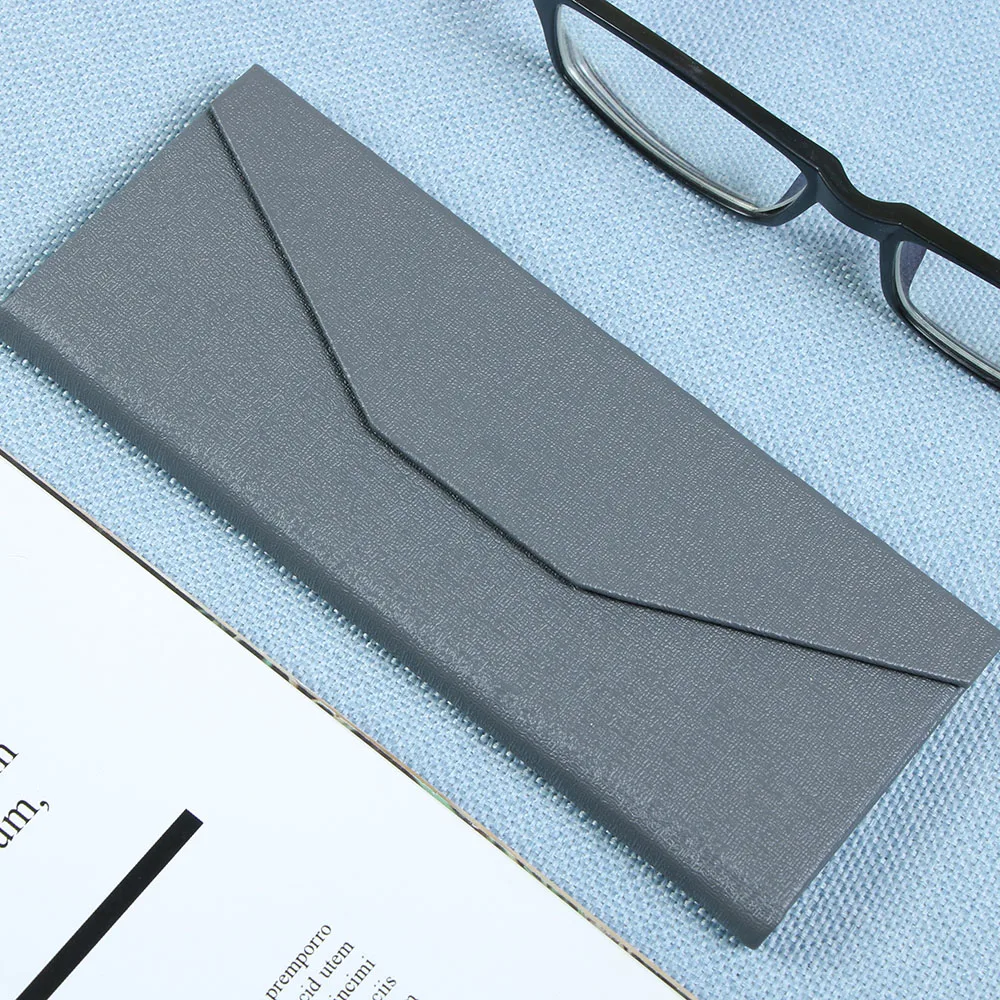 

Wooden Triangle Folding Glasses Case New Fashion Leather Handmade Bag Accessories Glasses Boxes Sunglasses Storage Eyewear Case