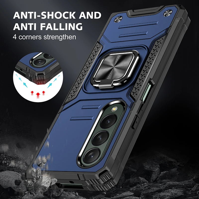 

Чехол-книжка для Samsung, Galaxy Z, 5G, складной, 4, с кольцом-подставкой, защита от падения