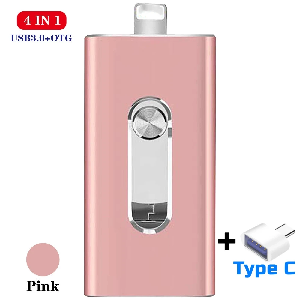 

USB-флеш-накопитель 4 в 1, 128 ГБ, OTG, 32 ГБ, USB 3,0