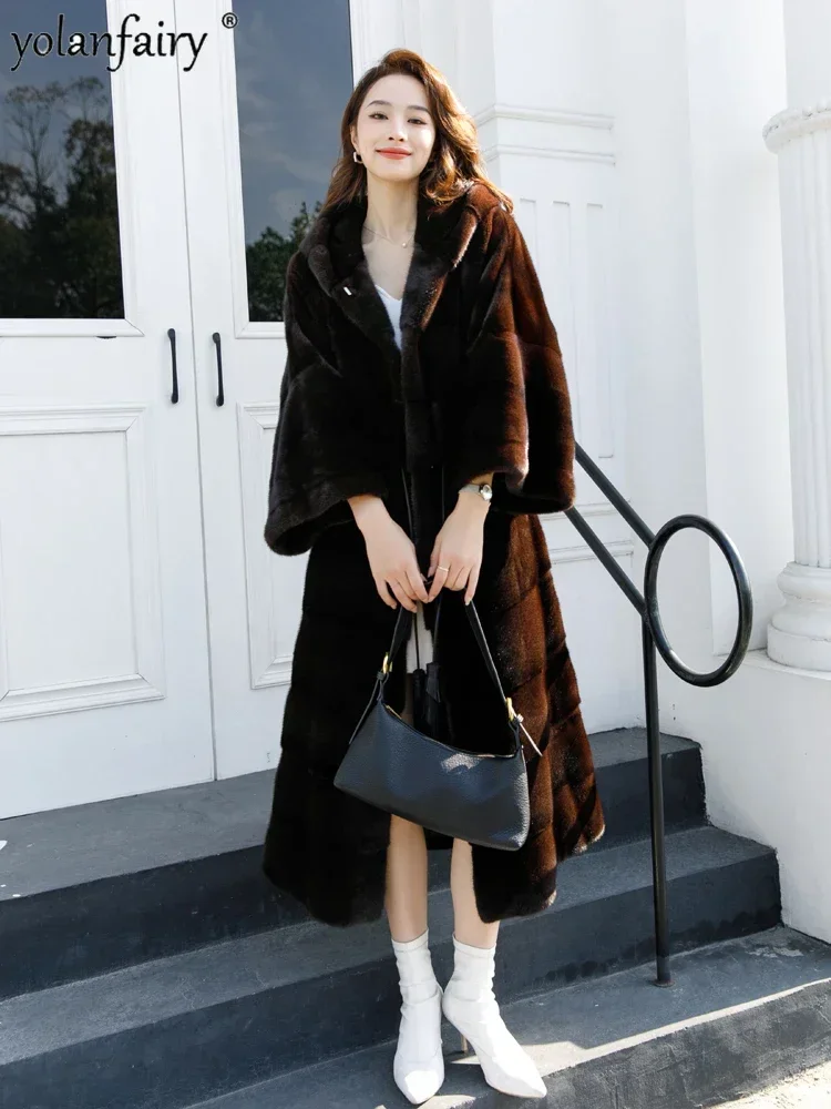 Шуба из натуральной норки Женская длинная шуба цельной и куртки для женщин