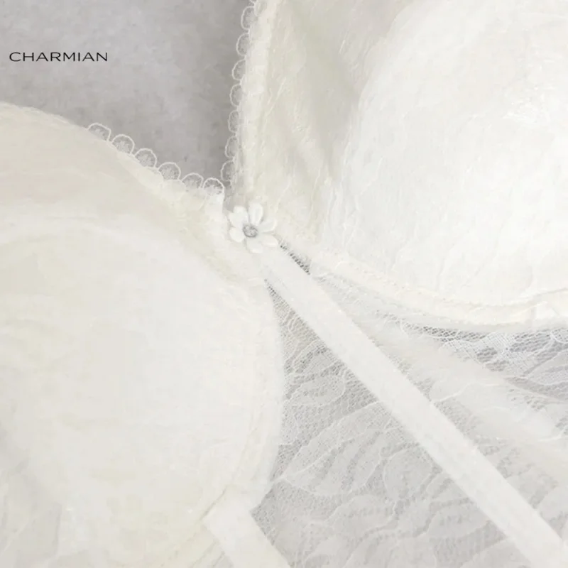 Соблазнительные женские белые кружевные бюстгальтеры Charmian корсеты бюстгальтер