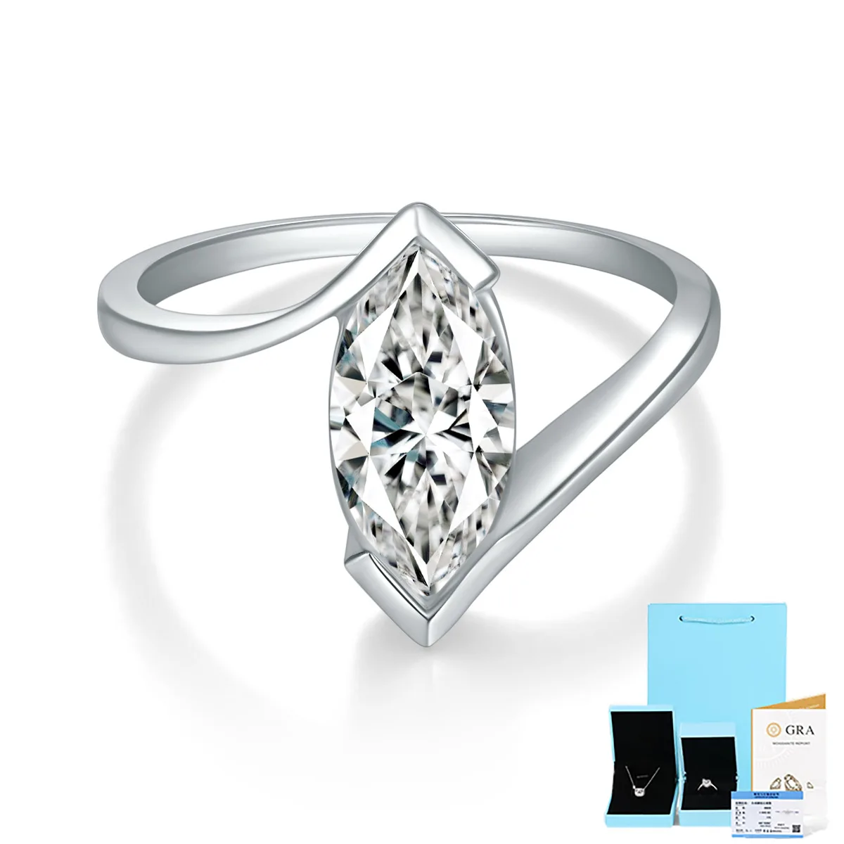 Женское кольцо из серебра 100% пробы 5 х10 мм