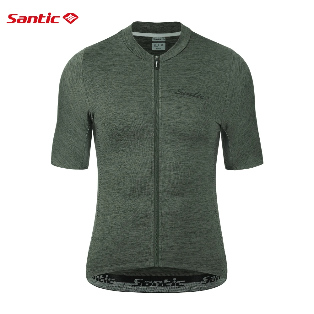 Santic Cycling Jersey Men Summer Breathable Biking Shirts Short Sleeve Bike Clothing Full Zipper Bicycle Jersey Tops with Pocket