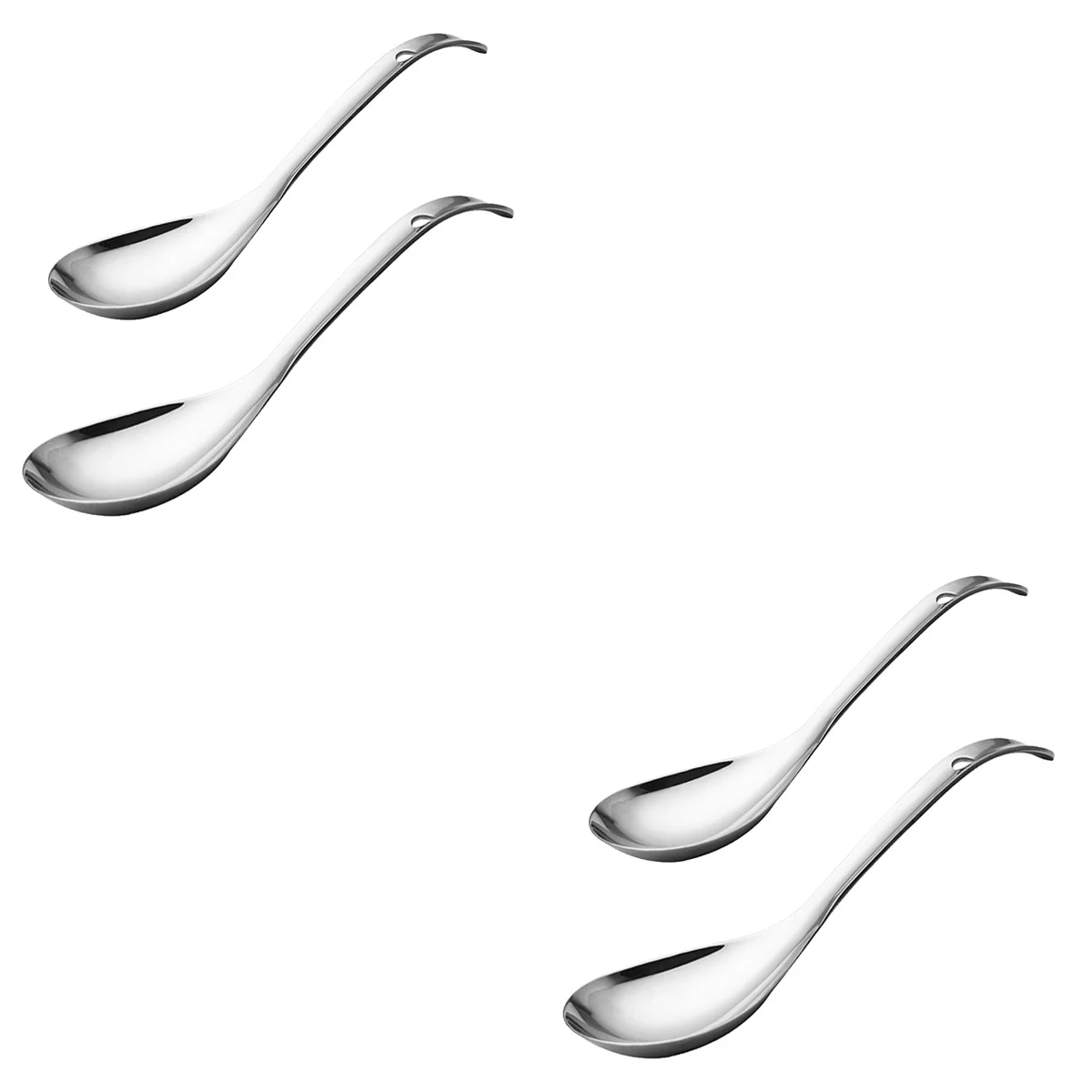 

4 Pcs Hotel Stainless Steel Spoon Household Soup Spoon Kitchen Utensils (Silver)