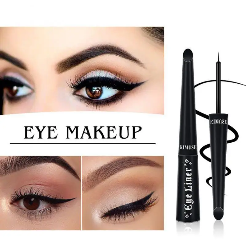 

Матовая Черная Подводка для глаз водостойкая устойчивая к поту Стойкая подводка для макияжа не размазывается натуральная гладкая жидкая п...