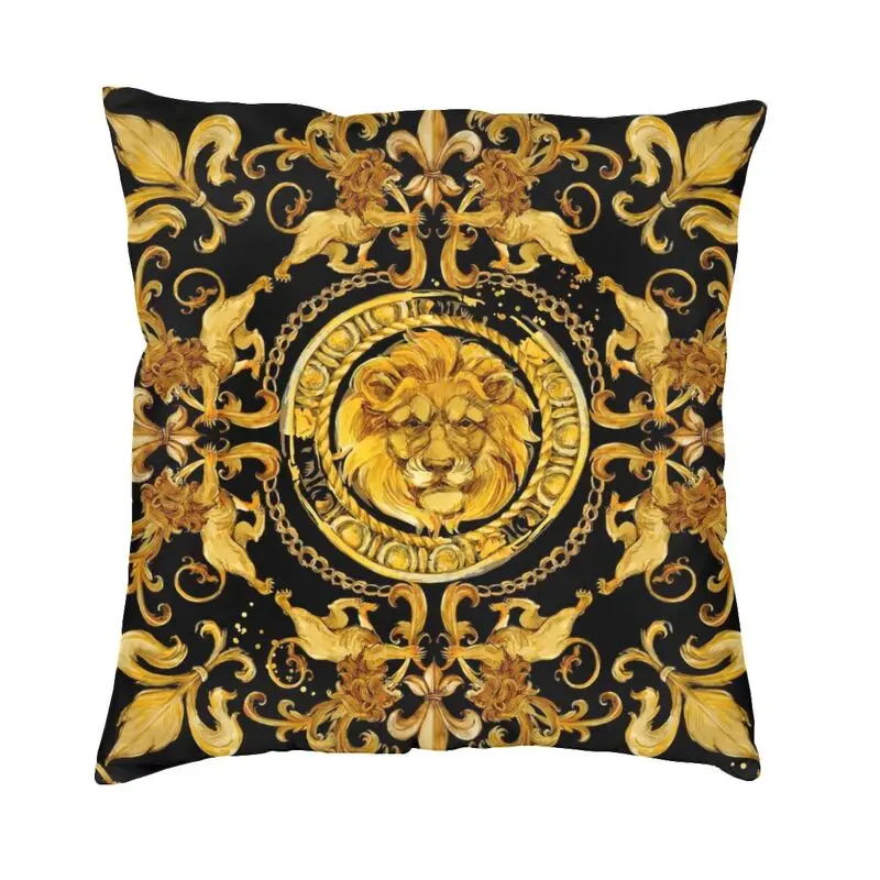 

Роскошный Золотой Европейский цветочный Лев наволочка для подушки домашний декор Автомобильная Подушка Чехол