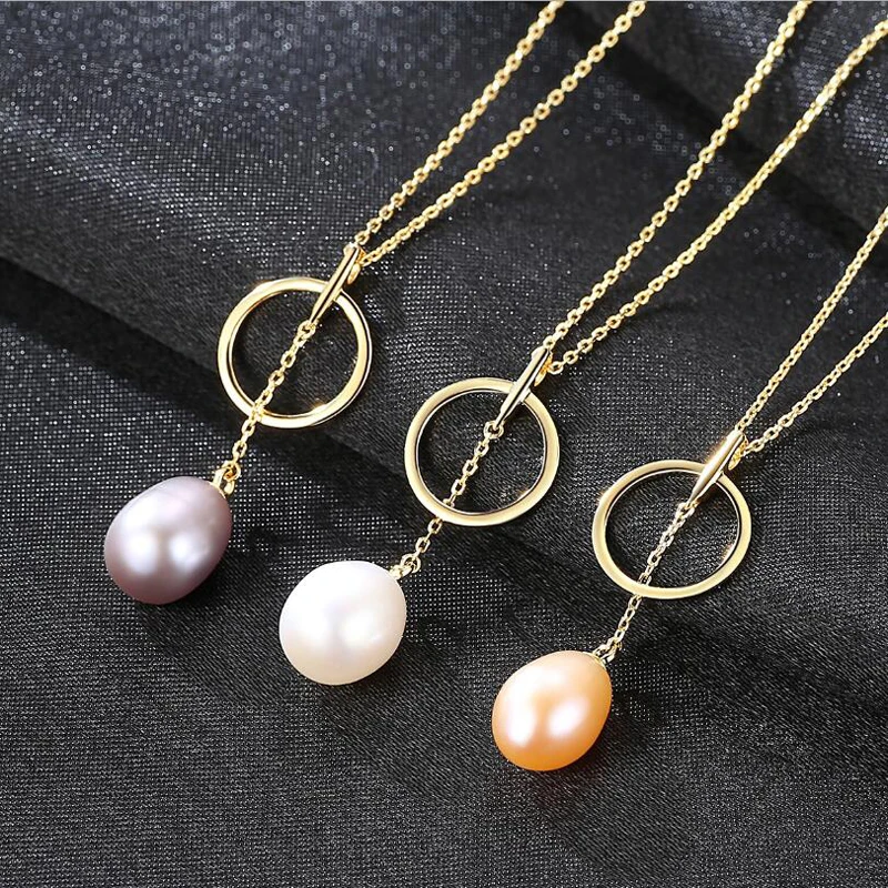

[MeiBaPJ]Real Freshwater Pearl Simple Personality Pendant Necklace 925 Solid Silver Pendant Fine Jewelry for Women