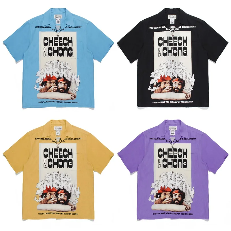 

Повседневные Гавайские рубашки для мужчин и женщин в японском стиле 23ss с изображением дурацкой Марии SFSTILL Beach,