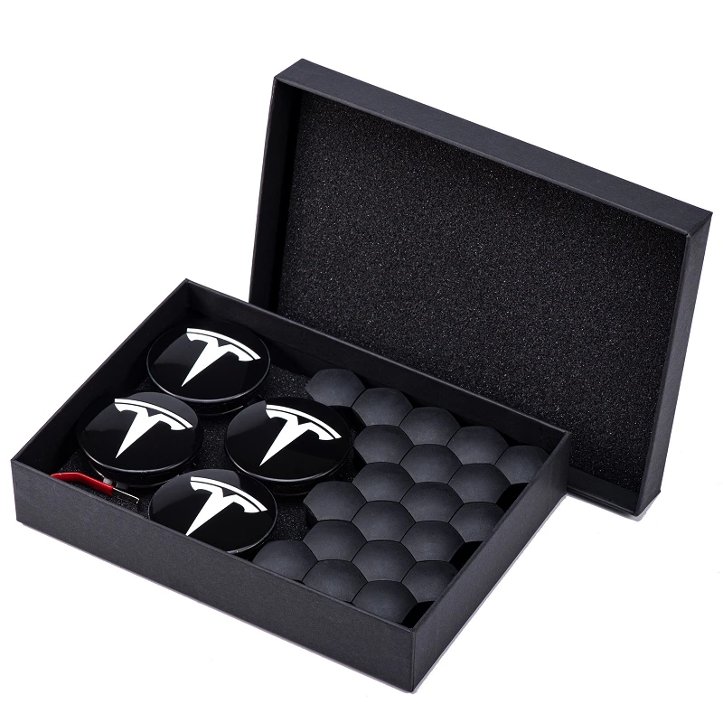 

Car Styling Car Wheel Hub Center Caps Tesla Emblem Badge Rims Hubcaps Cover For Tesla Model 3 X S 2022 Decoration Accessories