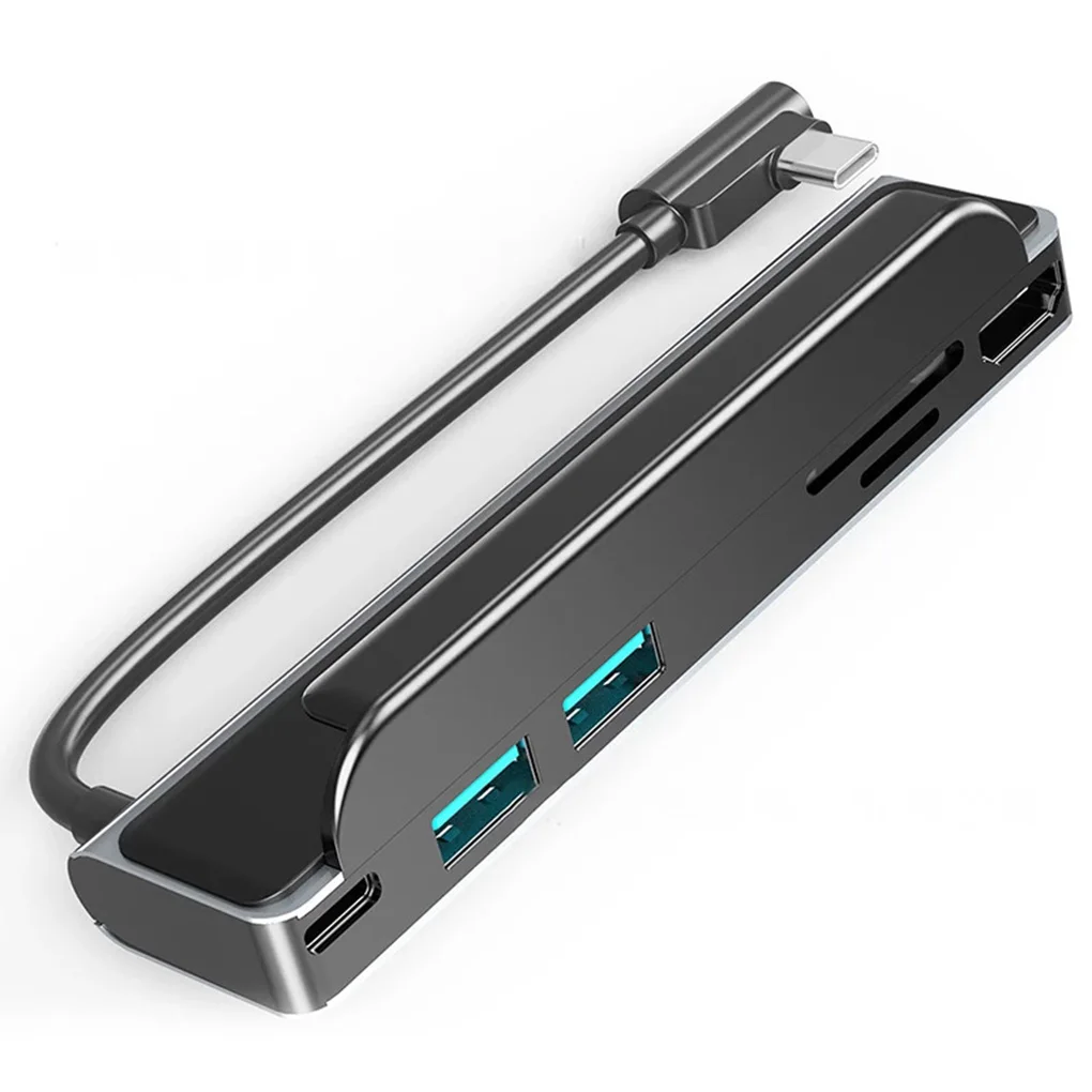 

6-in-1 Type-C Hub USB3.0 Laptops Computer Extender USB-C Splitter Port Expansion Docking Station Portable Travel Electronics