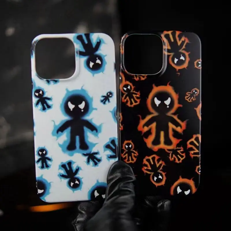 

Niche Art Design Flame Little Devil Couple Advanced Sense Mobile Phone Shell for iPhone 14 Promax131211 Half Pack