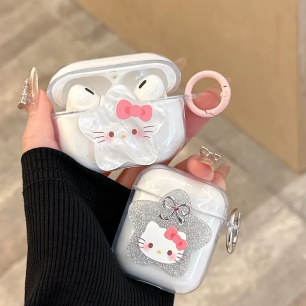 Защитный чехол для наушников с милым мультяшным аниме-ролем Hello Kitty AirPods 1 2 3 4 Pro 2rd