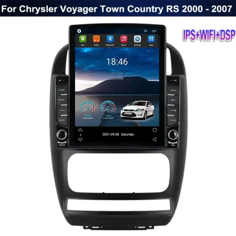 Для Dodge Caravan 4 Chrysler Voyager RG RS Town &amp Country 2000-2007 Tesla Style Android 13 Автомобильный