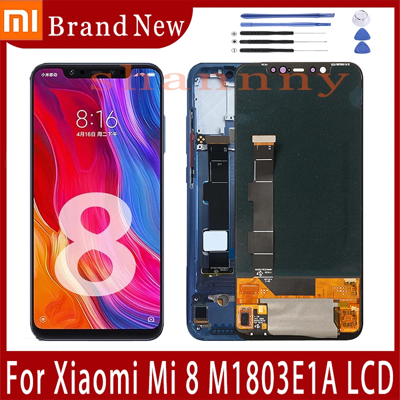 

100% новый Amoled дисплей для Xiaomi Mi 8 LCD 10 сенсорный экран Замена для MI8 Mi 8 Global M1803E1A Испытано без битых Pixe