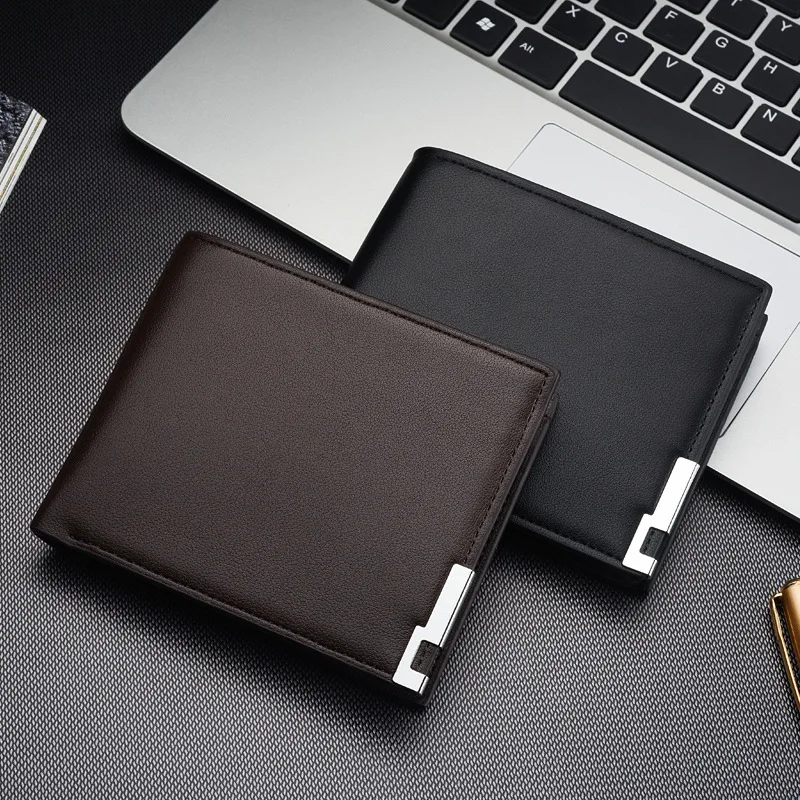 

2023 Ultra-thin Short Sequined Men Wallets with Coin Bag Black Purse Men Wallet Male Small Money Dollar Slim Card Case Carteira