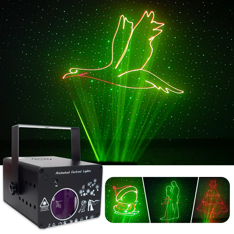 

3D full color animation LED laser disco dj light projector for Christmas decoration party bar KTV beam stage club light